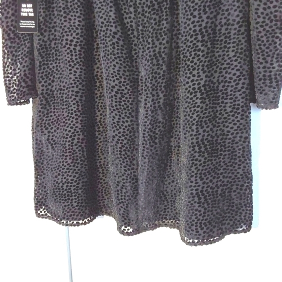 Express- Black Swiss Dot texture Semi Sheer Dress Mod edgy Whimsical Sz.L - Picture 9 of 13